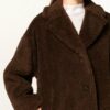 WEEKEND MaxMara Salmone Teddyfell-Mantel Damen, Braun