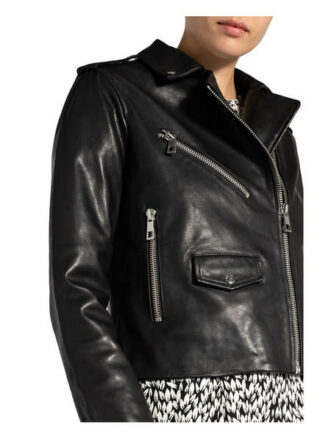 WHISTLES Agnes Lederjacke Damen, Schwarz
