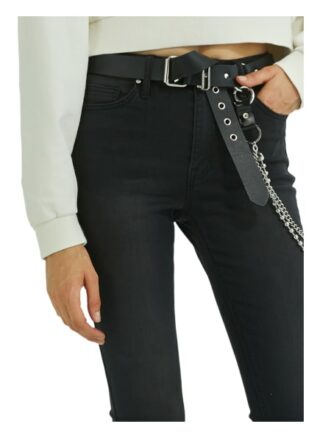 YOUNG POETS SOCIETY Ania High Waist 51214 Stone Wash Skinny Fit Skinny Jeans Damen, Schwarz