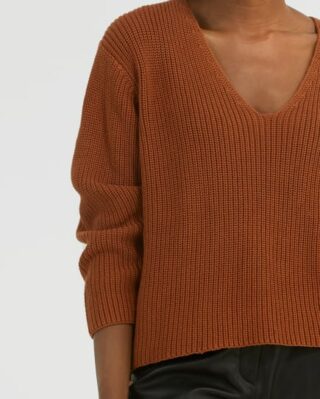 YOUNG POETS SOCIETY Bente Knit Cropped 214 Regular Fit Pullover Damen, Braun