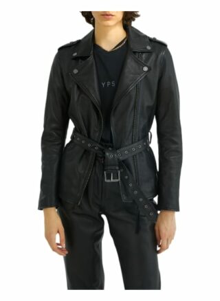 YOUNG POETS SOCIETY Ela Soft 214 Regular Fit Lederjacke Damen, Schwarz
