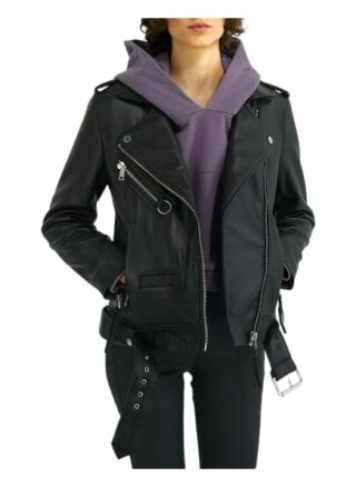 YOUNG POETS SOCIETY Elise Heavy 214 Regular Fit Lederjacke Damen, Schwarz