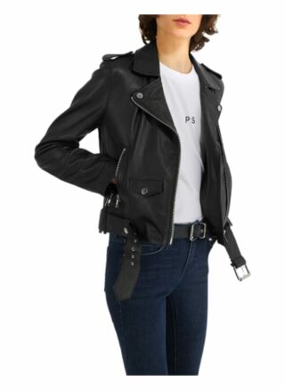 YOUNG POETS SOCIETY Emma Soft 214 Regular Fit Lederjacke Damen, Schwarz