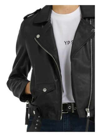 YOUNG POETS SOCIETY Emma Soft 214 Regular Fit Lederjacke Damen, Schwarz
