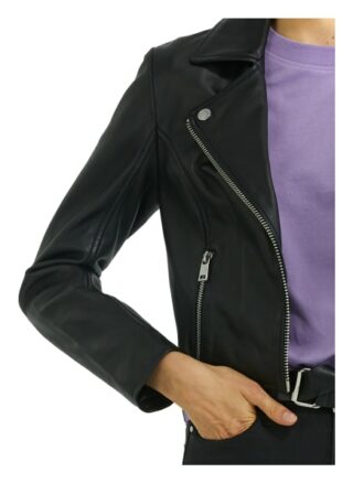 YOUNG POETS SOCIETY Emma Soft Cropped 214 Regular Fit Lederjacke Damen, Schwarz