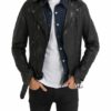 YOUNG POETS SOCIETY Ethan Lederjacke Herren, Schwarz