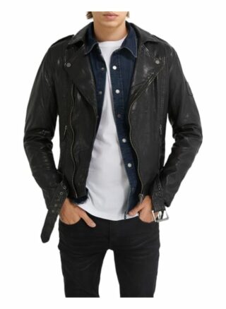 YOUNG POETS SOCIETY Ethan Lederjacke Herren, Schwarz