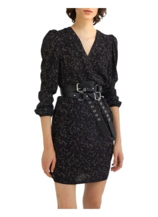 YOUNG POETS SOCIETY Felia Wickelkleid Damen, Schwarz