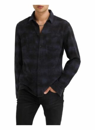 YOUNG POETS SOCIETY Hemd Mic Tie Dye Casual-Hemd Herren, Blau