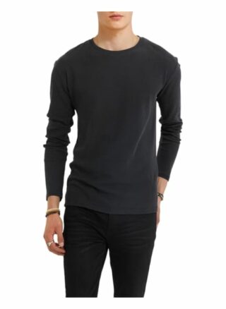 YOUNG POETS SOCIETY Henry Waffle 214 Longsleeve Herren, Schwarz