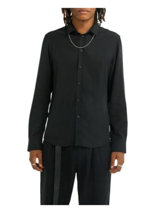 YOUNG POETS SOCIETY Jeremiah Silk 214 Casual-Hemd Herren, Schwarz