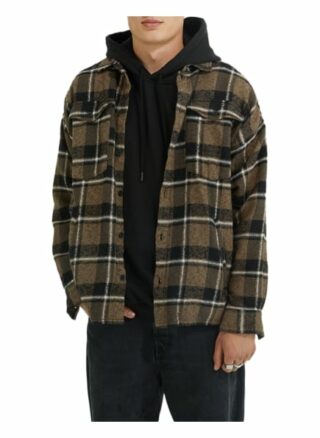 YOUNG POETS SOCIETY Jonte Cargo 214 Casual-Hemd Herren, Schwarz