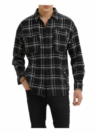 YOUNG POETS SOCIETY Jonte Patch 214 Casual-Hemd Herren, Schwarz