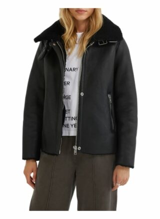 YOUNG POETS SOCIETY Liora Shearling 214 Regular Fit Lammfelljacke Damen, Schwarz