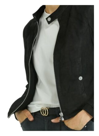 YOUNG POETS SOCIETY Lou Hunza 214 Regular Fit Lederjacke Damen, Schwarz
