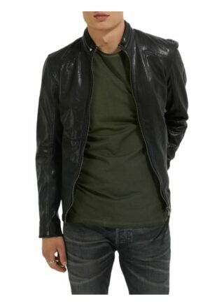 YOUNG POETS SOCIETY Luca Veg Zip 214 Lederjacke Herren, Schwarz
