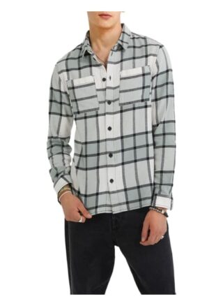 YOUNG POETS SOCIETY Mic Flannel 214 Casual-Hemd Herren, Weiß