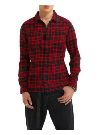 YOUNG POETS SOCIETY Mic Flannel 214 Flanellhemd Herren, Rot