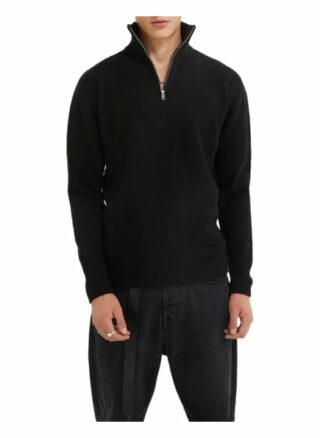YOUNG POETS SOCIETY Pullover Janny Half Zip Rollkragenpullover Herren, Schwarz