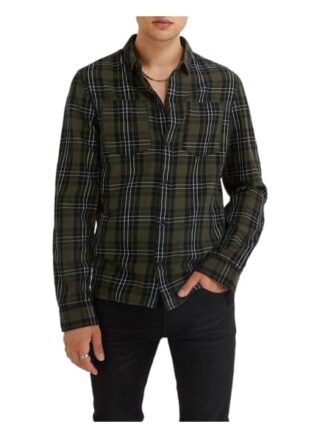 YOUNG POETS SOCIETY Washed 214 Casual-Hemd Herren, Grün
