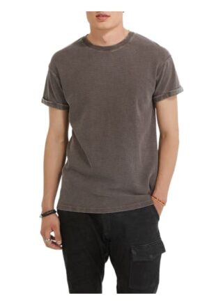 YOUNG POETS SOCIETY Zander Vintage Waffle T-Shirt Herren, Braun