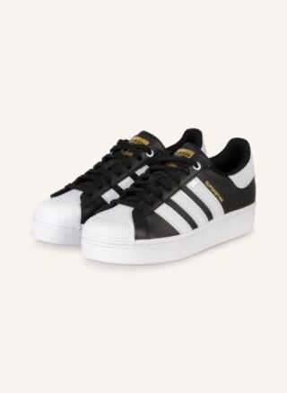 adidas Originals Superstar Plateau-Sneaker Damen, Schwarz