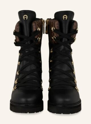 aigner Amy Schnürboots Damen, Schwarz