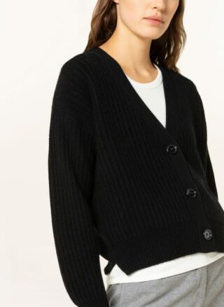 allude Cashmere-Strickjacke Damen, Schwarz