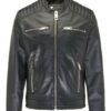 carlo colucci Bento Lederjacke Herren, Grau