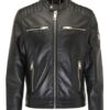 carlo colucci Bento Lederjacke Herren, Schwarz