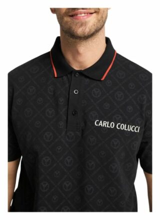 carlo colucci Colleoni Poloshirt Herren, Schwarz