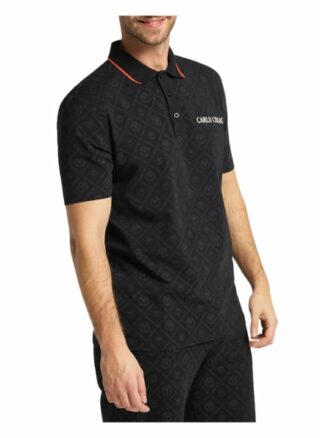 carlo colucci Colleoni Poloshirt Herren, Schwarz
