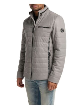carlo colucci Gulf Lederjacke Herren, Grau
