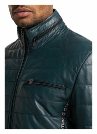 carlo colucci Gulf Lederjacke Herren, Grün
