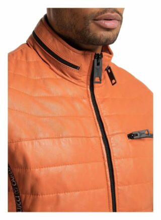 carlo colucci Gulf Lederjacke Herren, Orange