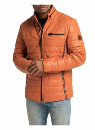 carlo colucci Gulf Lederjacke Herren, Orange