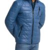 carlo colucci Lukas Lederjacke Herren, Blau