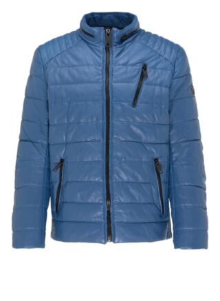 carlo colucci Lukas Lederjacke Herren, Blau