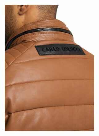 carlo colucci Lukas Lederjacke Herren, Braun