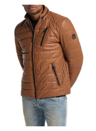 carlo colucci Lukas Lederjacke Herren, Braun