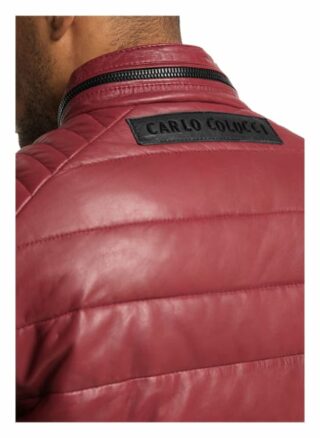 carlo colucci Lukas Lederjacke Herren, Rot