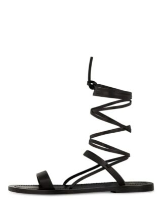 closed Desert Riemchensandalen Damen, Schwarz