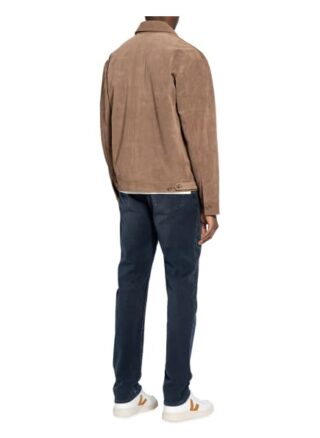 closed Lederjacke Herren, Braun