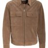 closed Lederjacke Herren, Braun