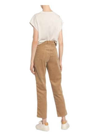 closed Pedal Pusher 7/8-Cordhose Damen, Beige
