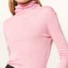 closed Rollkragenpullover Damen, Pink