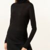 closed Rollkragenpullover Damen, Schwarz