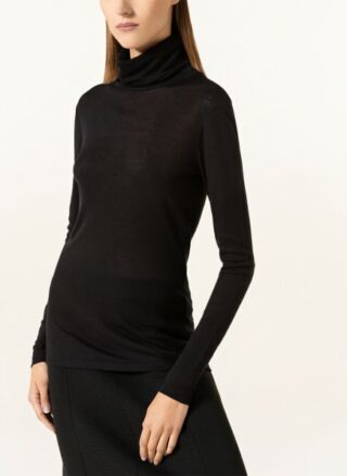 closed Rollkragenpullover Damen, Schwarz