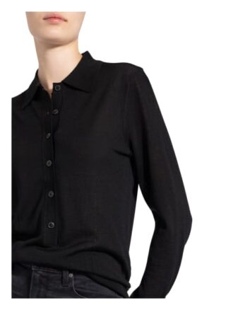 closed Strick-Poloshirt Damen, Schwarz