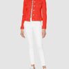 comma 88.003.51.2298 Jeansjacke Damen, Rot